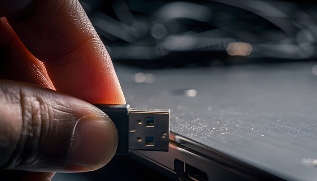 USB connector held between fingers depicting data failure risk in tech environment