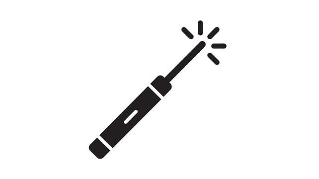 Knife icon with double-edged blade, warning sparks graphic for security, self-defense, and combat safety design