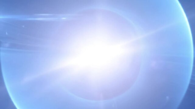 Bright White Light Bursting in Blue Plasma Creating Abstract Energy Forms and Flare Effects