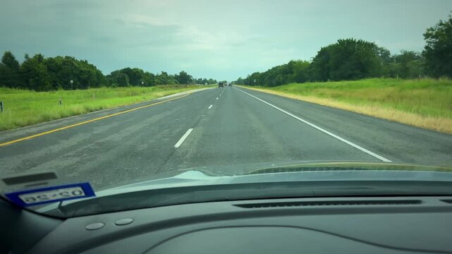 Driver Point View Open Road Driving Highway Landscape Clear Day