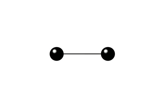 Simple molecular structure illustration two atoms connected by a chemical bond