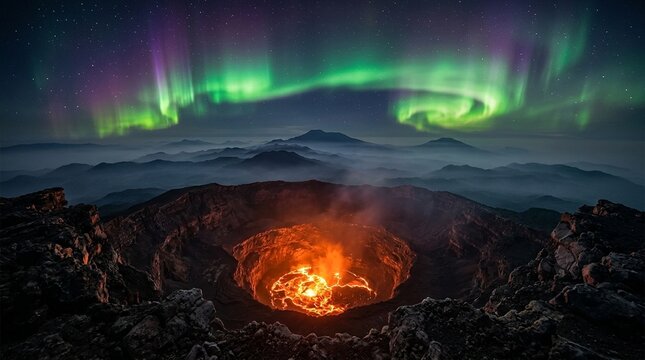 Lava lake Nyiragongo orange churning volcanic surface DRC