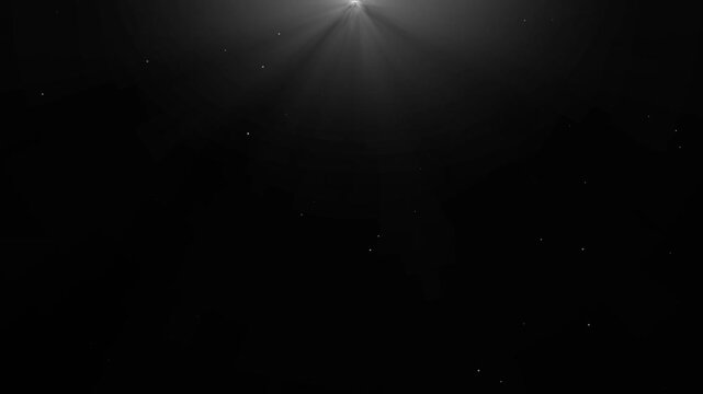 Abstract light spot, dust particles floating mid air over dark background with some lens flare, Dramatic Light Rays with Floating Particles, creating a cinematic, Dark Space Abstract Background, 4k