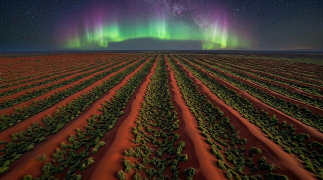 Simpson Desert aerial red dune pattern green spinifex aerial photography