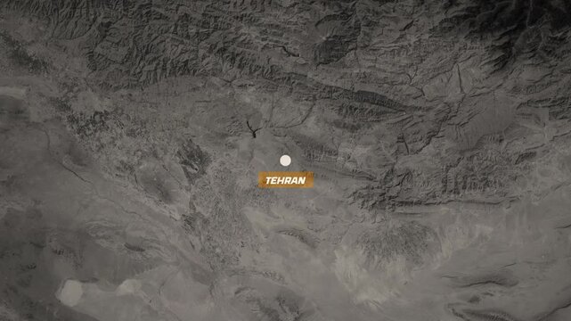 Tehran, Iran Map Animation. Tehran City Geography, Capital City Map, Middle East Urban Map &ndash; Vox Style Map Animation in 4K
