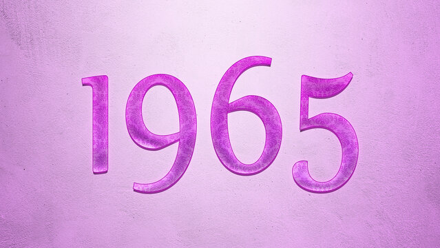 Purple text effect of number 1965 on light background.	