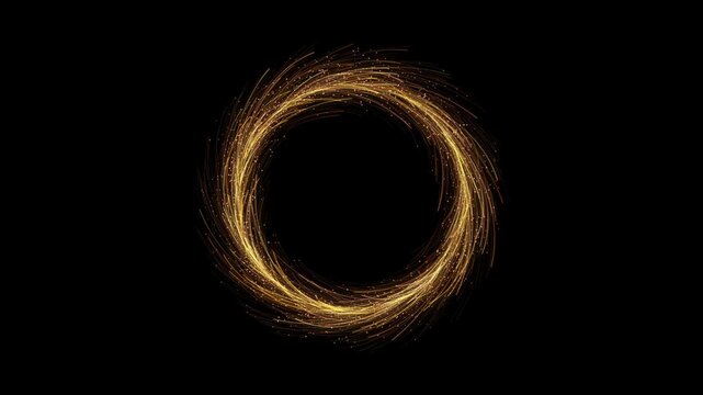 Glitter circle of light shine sparkles Glowing shiny, round, curved lines effect. Swirl effect. Lines of light. spark particles frame background. Christmas magic glow, firework confetti ring shimmer