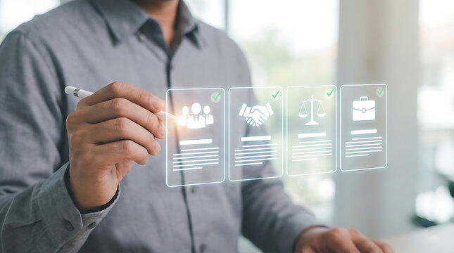 Business Risk Management and Compliance Planning with Digital Interface Concept