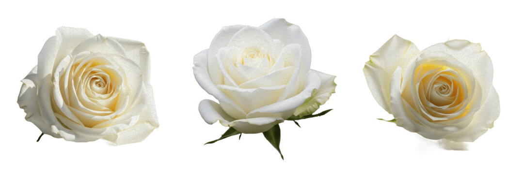 Elegant White Rose Bloom Isolated on Transparent Background, High Quality Floral PNG for Romance Valentine's Day Wedding and Luxury Beauty Product Design