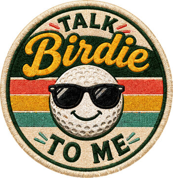 Talk Birdie to Me Funny Golf Patch Style Design
