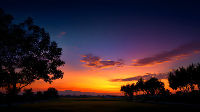 Minimal dusk sky with warm gradient and stillness 