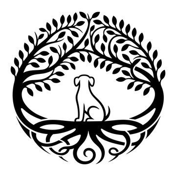 Celtic Tree of Life with Dog