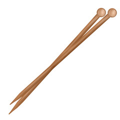Obraz premium Knitting needles isolated on transparent background