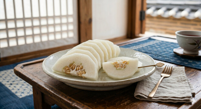 The Taste of Korean Summer: Sliced Oriental Melon (Chamoe) 6월의 청량함: 정갈하게 담아낸 참외의 미학