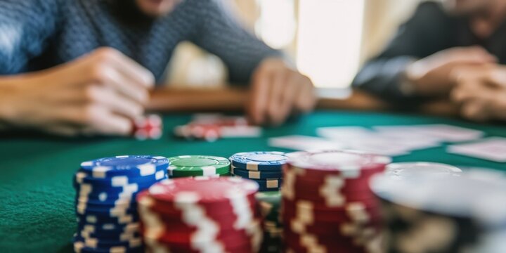 Casino Action An Exciting and Engaging Poker Game Featuring Chips and Colorful Cards