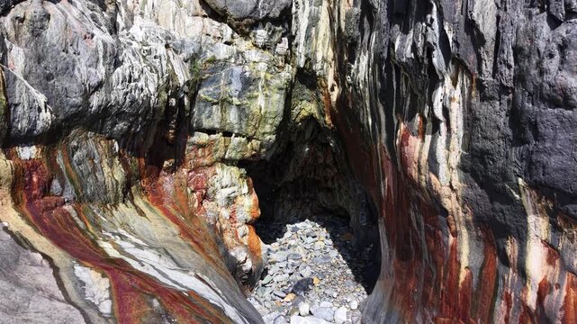 Ballyvooney Cove Layered Coastal Cliffs and Sea Cave 4K