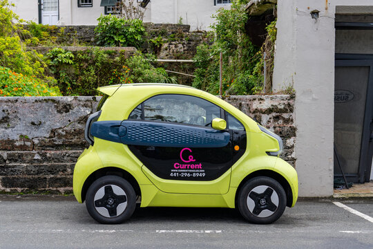 St. George's, Bermuda - April 18, 2026: XEV Yoyo Pro eco-friendly electric microcar offered for rent by Current Vehicles. A majority of the components of the Yoyo are 3D printed.