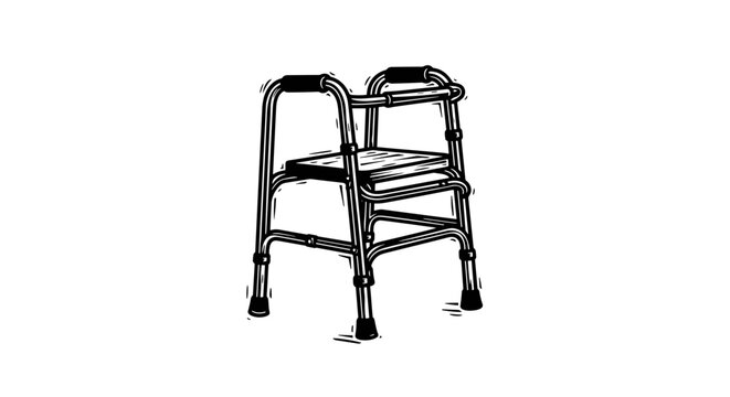 Vector Pinocut A metal walker.