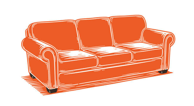 Vector Pinocut A vibrant orange sofa.