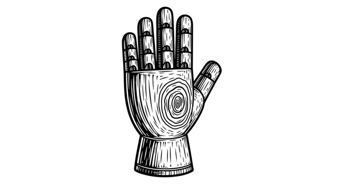 Vector Pinocut An artistic illustration of a wooden hand.