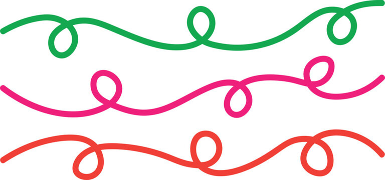 Colorful scribble lines with loops and curves