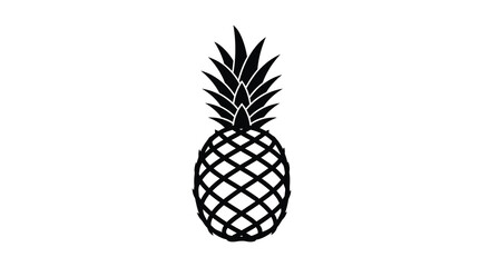 Obraz premium Pineapple silhouette against a white background high quality