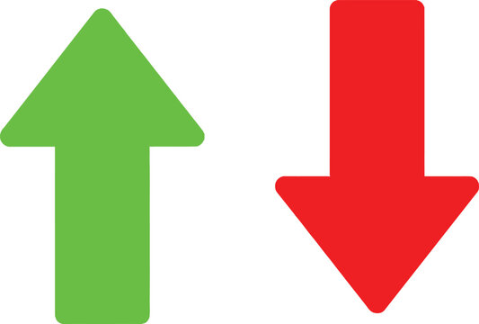 Green up and red down arrows Vector