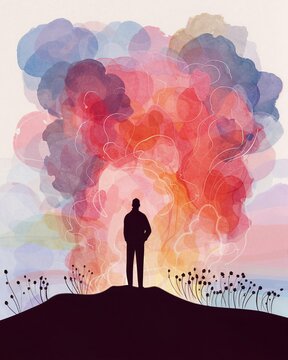 A wall of fire, minimalist vector style illustration