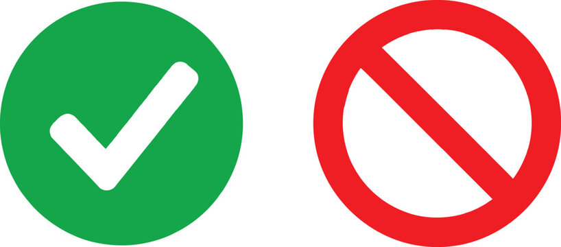 Check and cross sign icons Vector