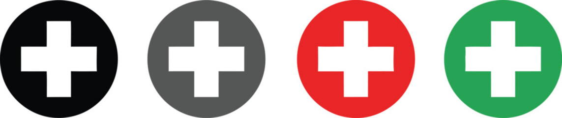 Obraz premium Four cross plus icons set Vector