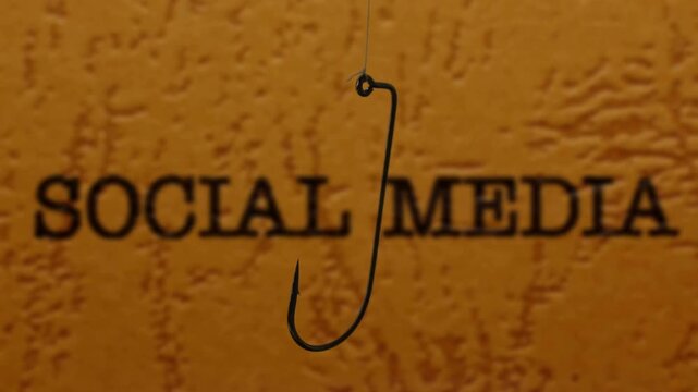 Social Media Hook Concept  Digital Manipulation and Online Influence Metaphor