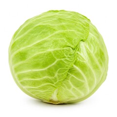 Fototapeta premium Fresh green cabbage isolated on white background