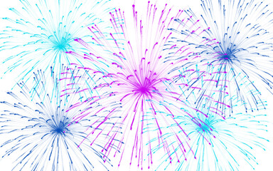 Obraz premium Purple fiber optic light burst on white background, glowing violet data network connection, abstract digital explosion for technology and communication
