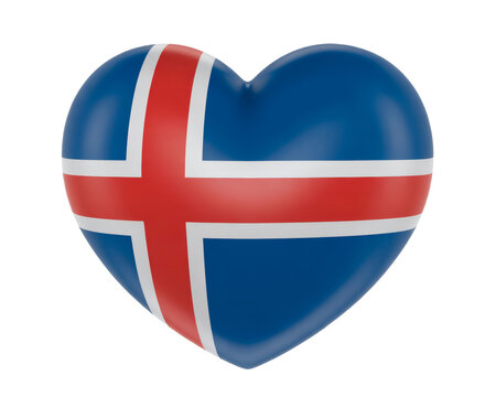 Show your love for Iceland with this stylized heart design featuring the Icelandic flag for travel promotions and cultural events