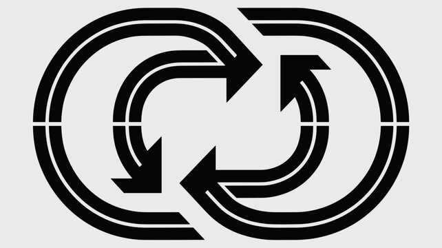 Infinite loop arrow monochromatic icon &ndash; Ideal for recycling programs, sustainability branding, or continuous processes.
