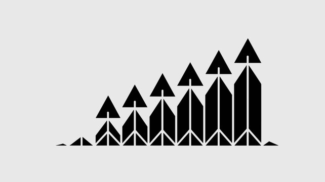 Black geometric signal wave arrows &ndash; Ideal for networking software, cellular signal icons, or communication tech.