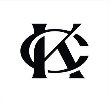 ck kc k c letter logo design. Minimal monogram emblem, classic style  Alphabet vector logo design. Premium Business logo, White background