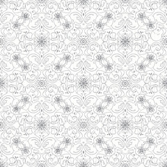 Fototapeta premium Intricate White Floral Mandala Pattern, Abstract Decorative Background