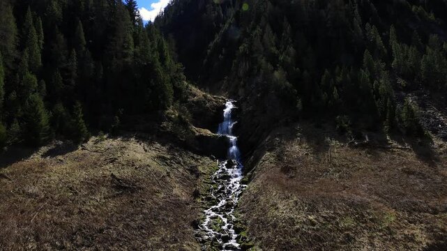 the famous landwasser river in graubuenden switzerland 4k video
