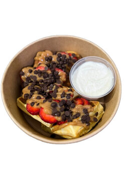 bols de wafles con cremas