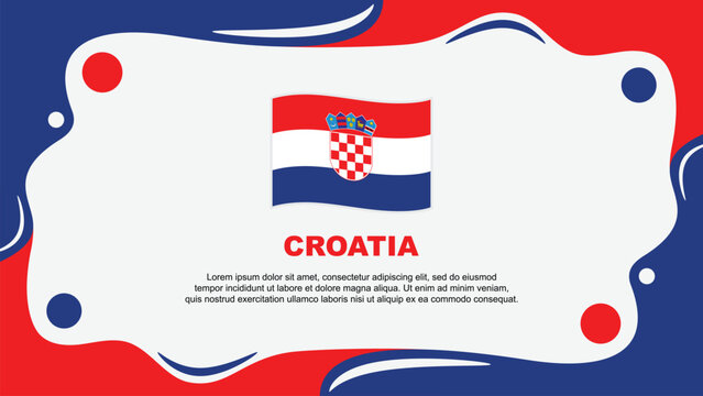 Croatia Flag Abstract Background Flat Design Template. Croatia Independence Day Banner Wallpaper Vector Illustration. Croatia Cartoon