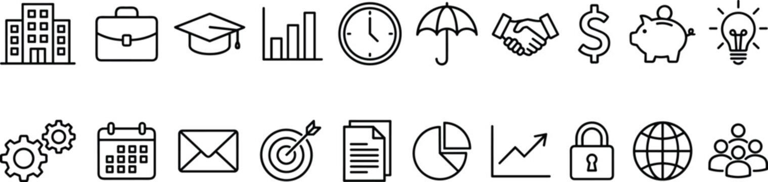 collection of household and office objects flat design vector illustration