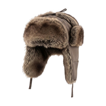 Brown Faux Fur Trapper Hat for Winter Warmth and Cold Weather Protection
