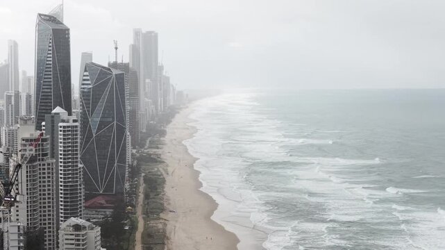 End point Gold Coast Surfers Paradise Broadbeach high-rises waterfront aerial cityscape.