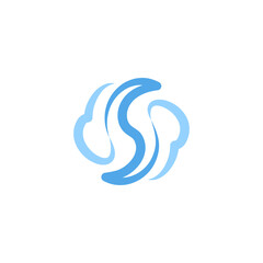 Fototapeta premium abstract blue snowball letter s logo icon