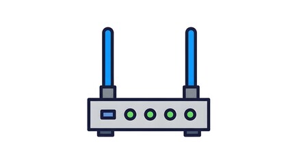 Obraz premium Minimalist vector illustration of a wireless internet router