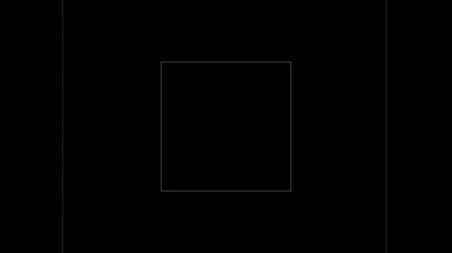 Minimalist green square neon frame animation