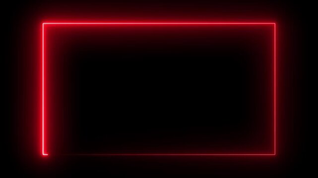Lightning border frame on black background animation.futuristic interface dashboard digital ai series colorful neon glow loop background abstract motion screen animated box shapes lines design laser.
