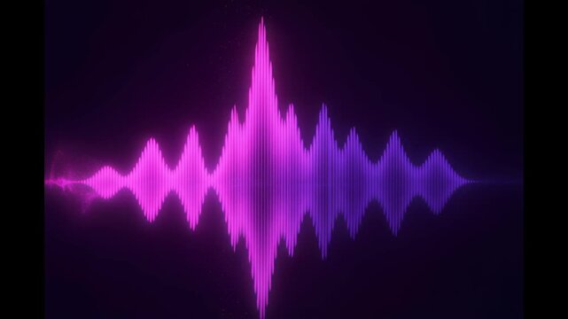 Digital Symphony: A vibrant visual representation of sound waves pulsates with electric energy, the neon hues create a dynamic and immersive experience. 