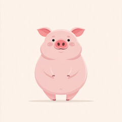 Fototapeta premium Pig character background with cute minimal style, copy space